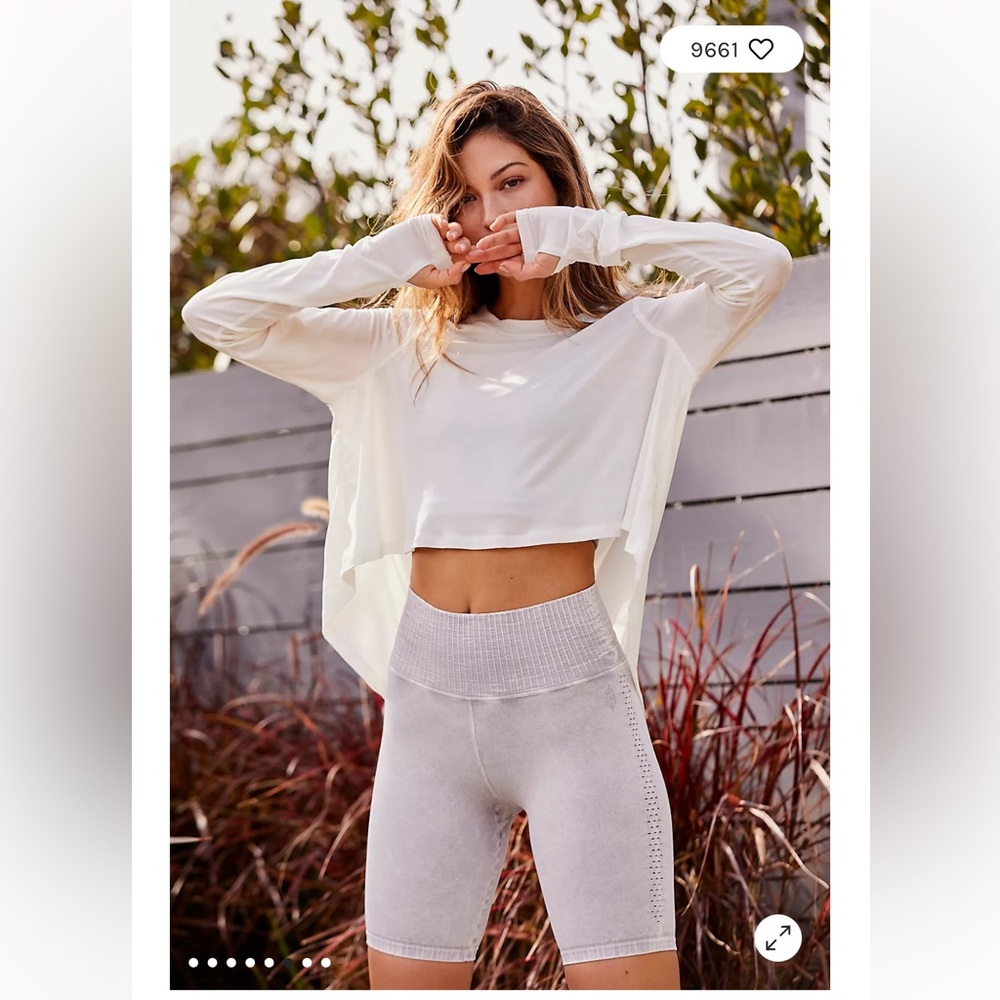 Free People Good Karma Bike Shorts Ice Grey